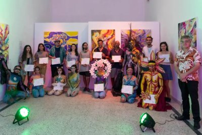 Defile de Body painting en el Museo