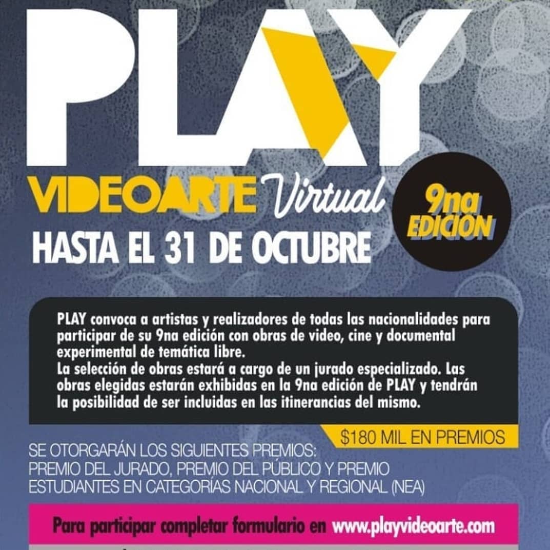 Arrancó la convocatoria de PLAY VIDEOARTE 2020!!